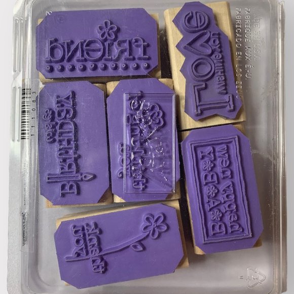 Stampin' Up FOR A FRIEND Mounted Wood Stamp Set RETIRED 2005 - Picture 2 of 3